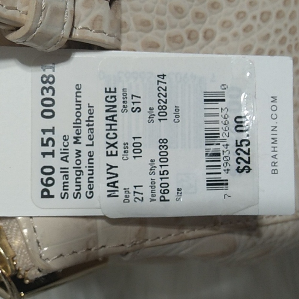 SOLD!! NWT Alice Sunglow Melbourne Genuine Leather Brahmin Bag W Dust Bag - Picture 6 of 16